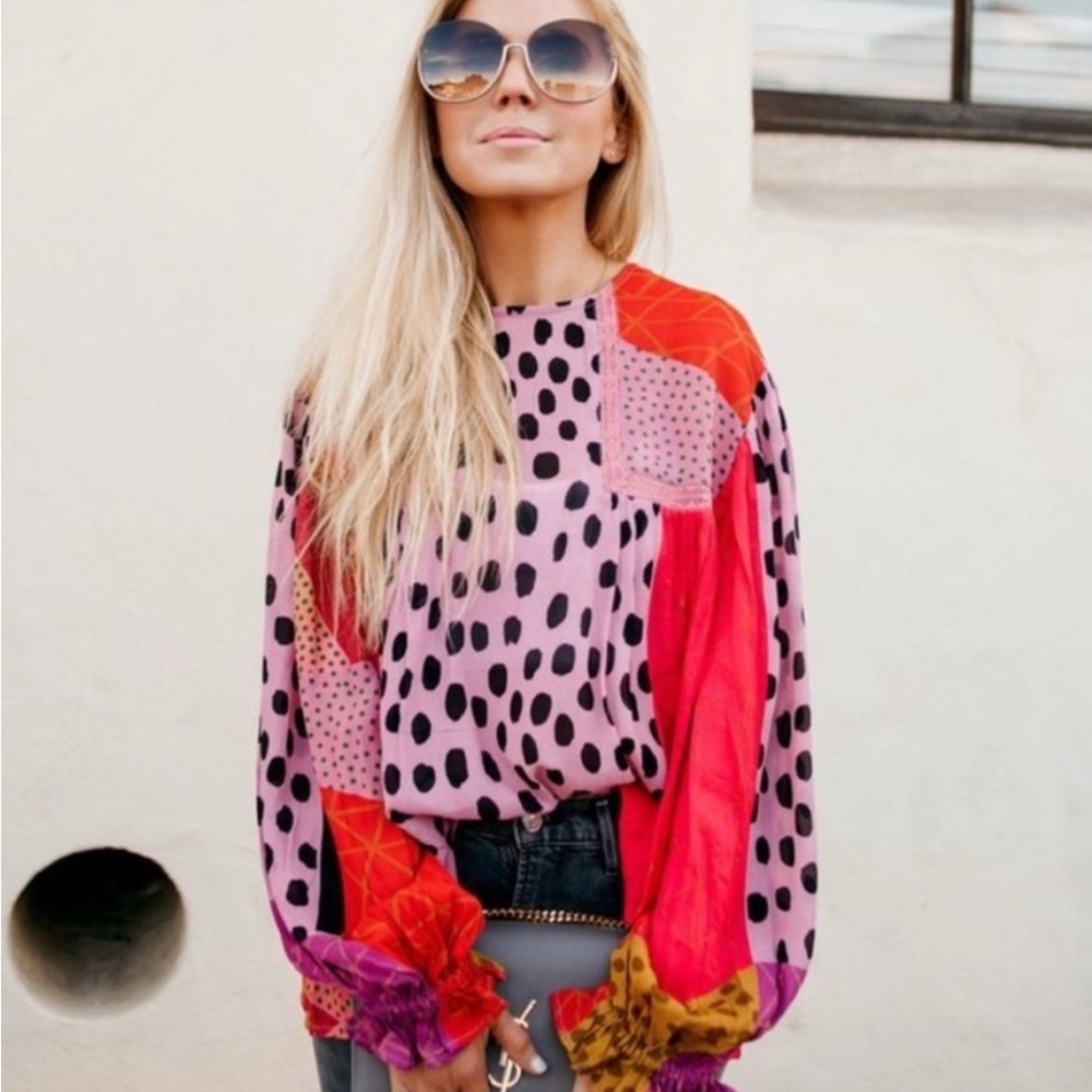 Anthropologie Bl-nk London Miranda Peasant BlouseXS oversized.